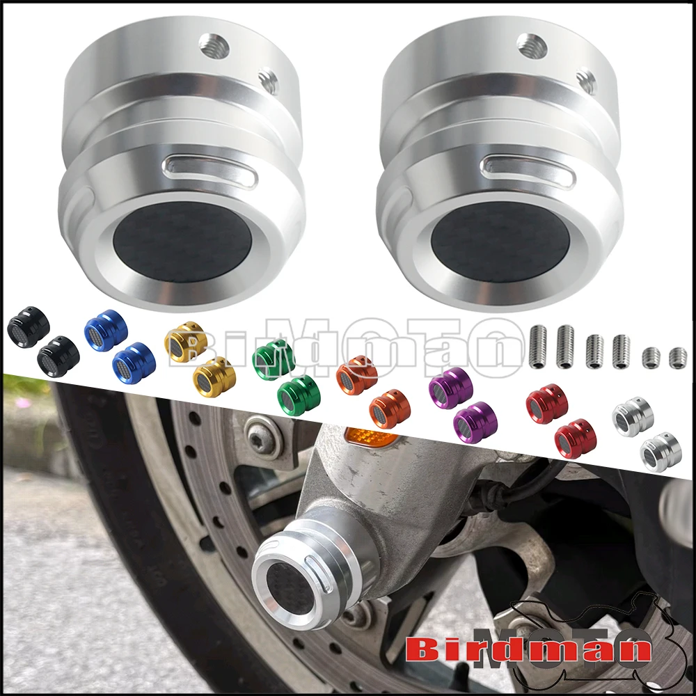 Motorcycle Multi Color Carbon Fiber Front Fork Wheel Axle Cover Nut Caps Protector For Harley Softail Touring Dyna Trike 2008-Up