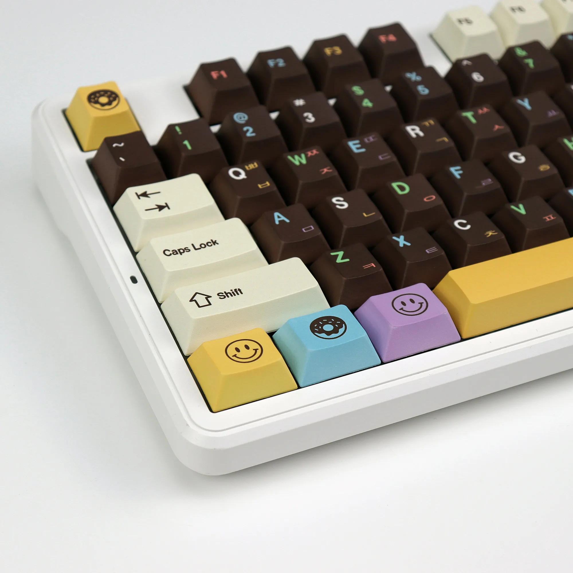 

KBDiy Donuts Keycap Корейский вишневый профиль PBT Колпачки для клавиш на заказ Alice Split Space 7U ISO для беспроводной механической клавиатуры Bluetooth