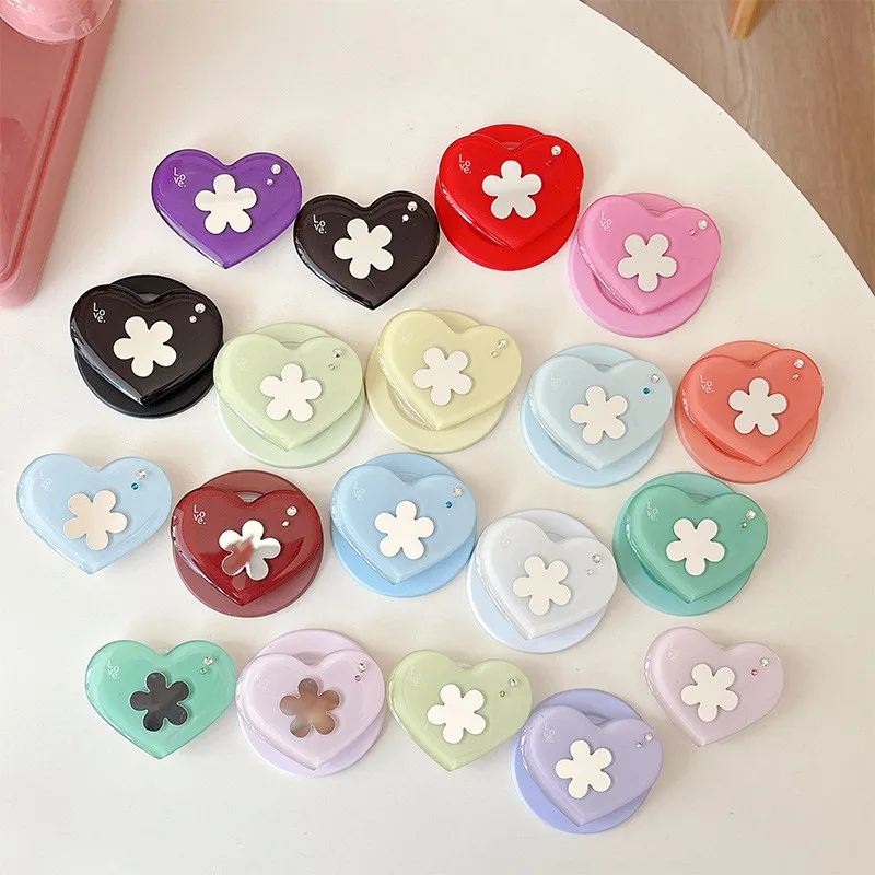 

Love Flower Mirror Magnetic Mobile Phone Holder Expanding Stand Finger For Iphone 17 Bracket Finger Ring Mobile Phone Holder