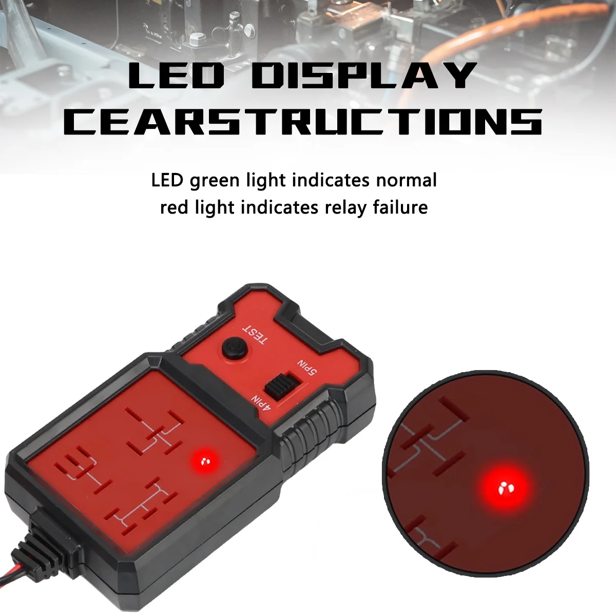 LED Indicator Light 12V Car Battery Checker Electronic Test Car Relay Tester Diagnostic Tools Automotive Accessories Universal