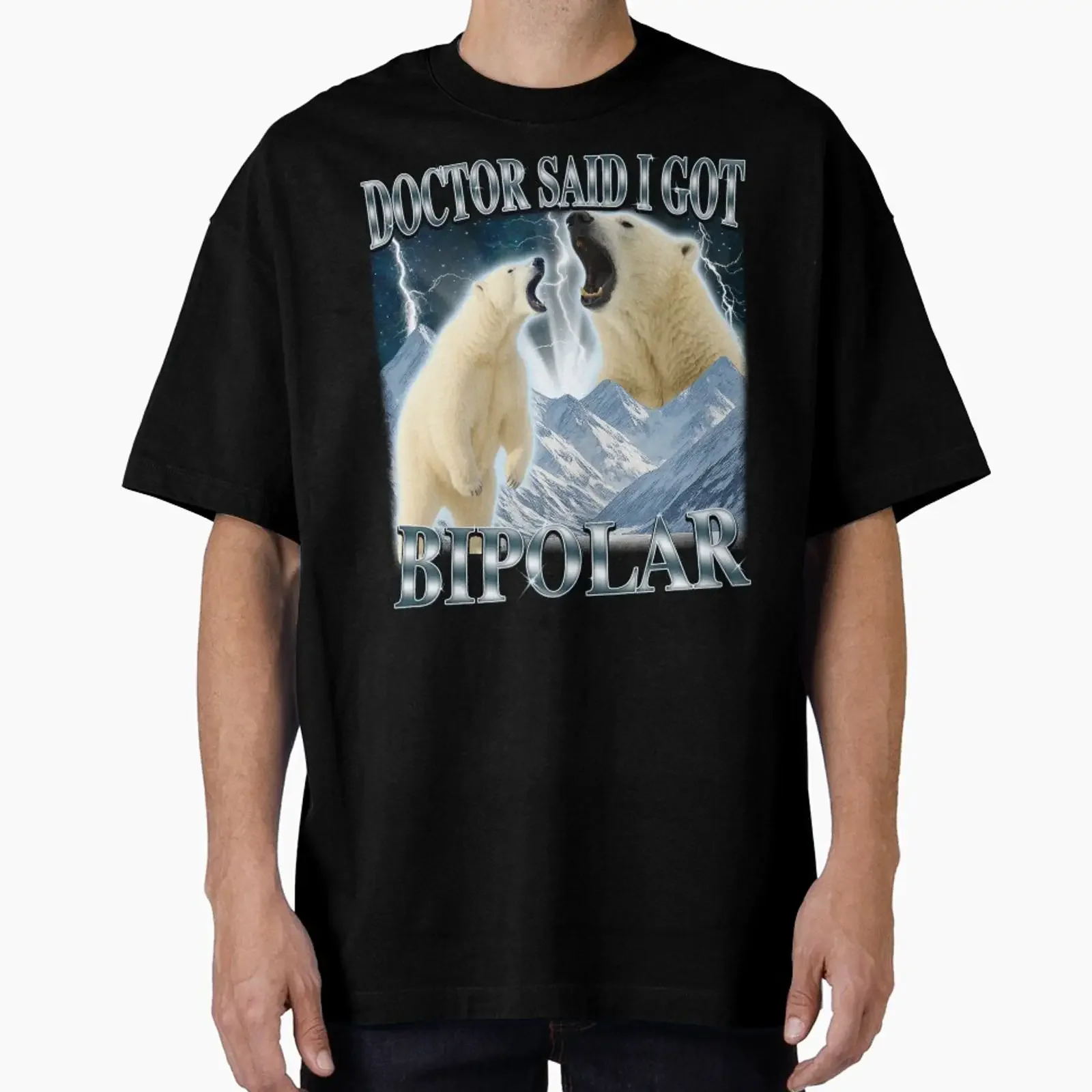 Doctor Said I got Bipolar Funny Oversized T Shirt vintage Washed Comfortable Casual homme fashion Soft Unisex Stretched Stylish