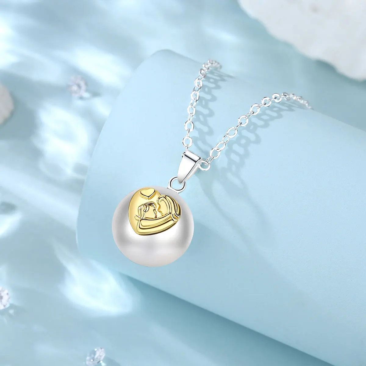 Eudora 20mm Harmony Ball Mother Daughter Hug Pendant Necklace Heart Shape Pregnancy Chime Bola Angel Caller Jewelry For Women