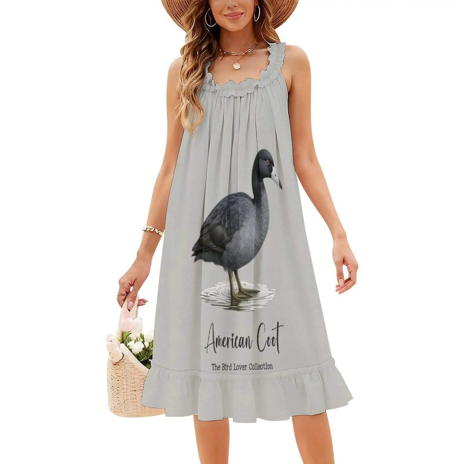 فستان American Coot-The Bird Lover Collection للسيدات للحفلات ملابس الشارع العصرية المطبوعة للنادي للسيدات معطف أمريكي