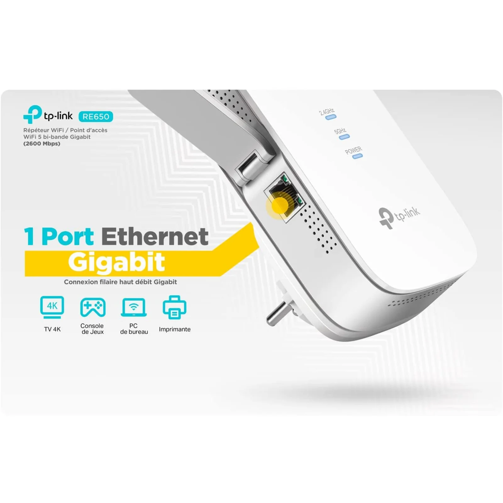 Imagem -04 - Tp-link-extensor de Faixa Wifi de Banda Dupla Porta Gigabit Internet Booster Repetidor Access p. Ac2600 Re650 2600mbps