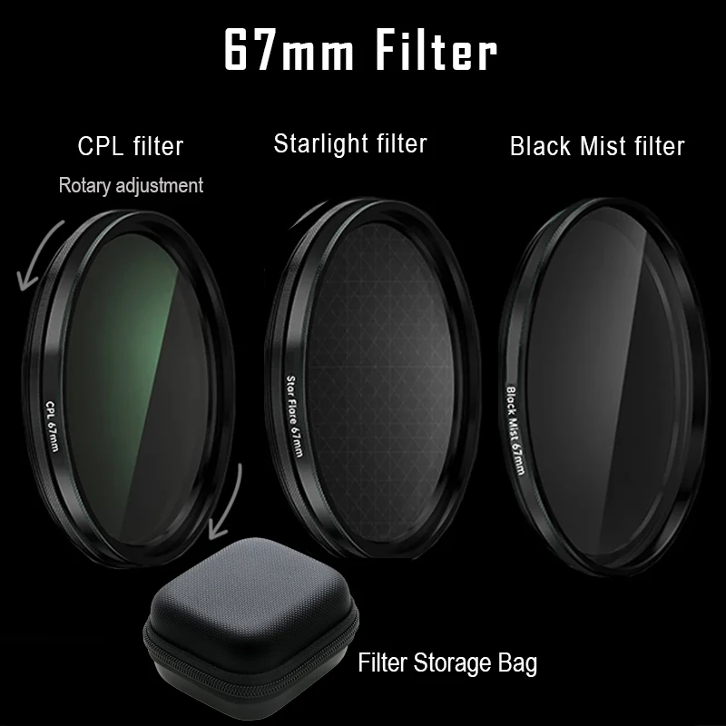 Magnetic Quick Installation Removal Mobile Phone Filter 67mm CPL Star Black Mist Filter for IPhone 15 Pro / Max Plus Camera Lens