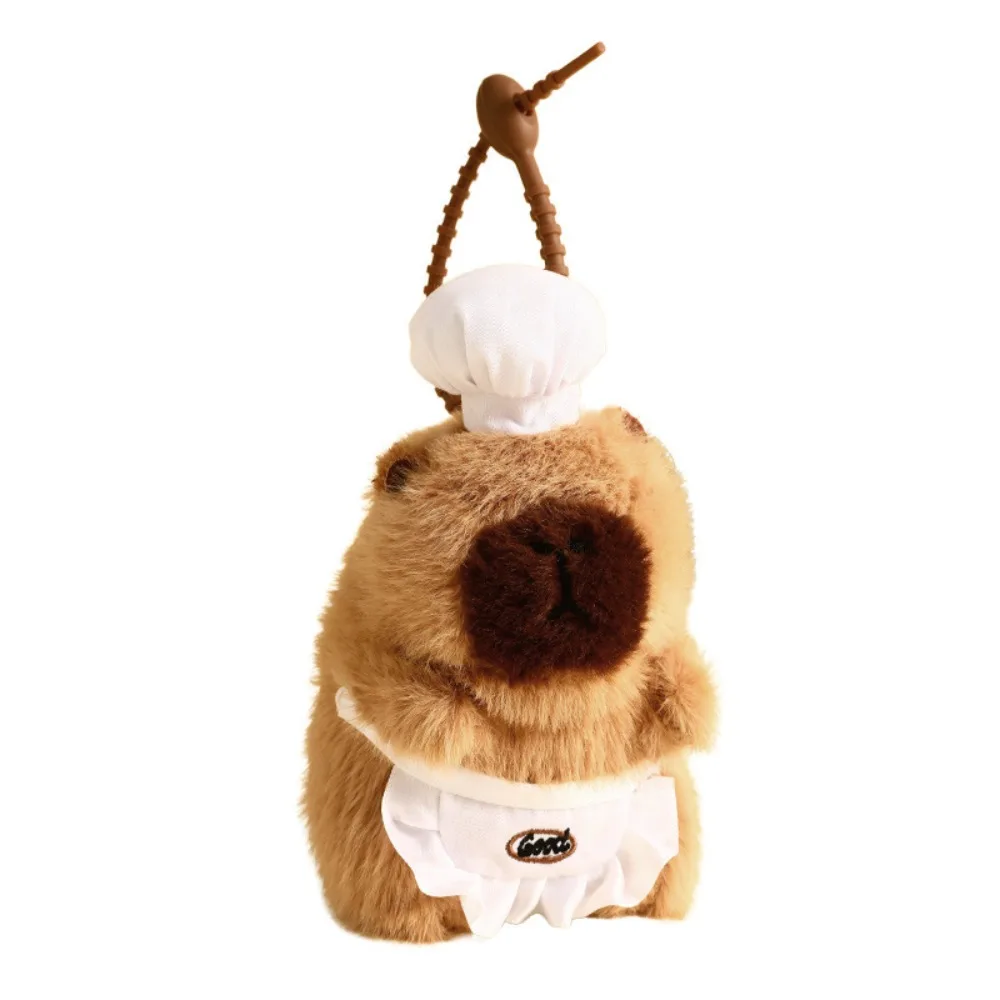 Cook Capybara Plush Pendant Croissant French Fries Capybara Plush Keyring Food Lovely Capybara Plushie Doll Christmas Gift