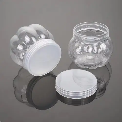 5/10Pcs Mini Candy Box Chrismas Candy Candy Holder Clear Glass Jars Lids Pet Pumpkin Jar Storage Rack Empty Candy Jar Kitchen