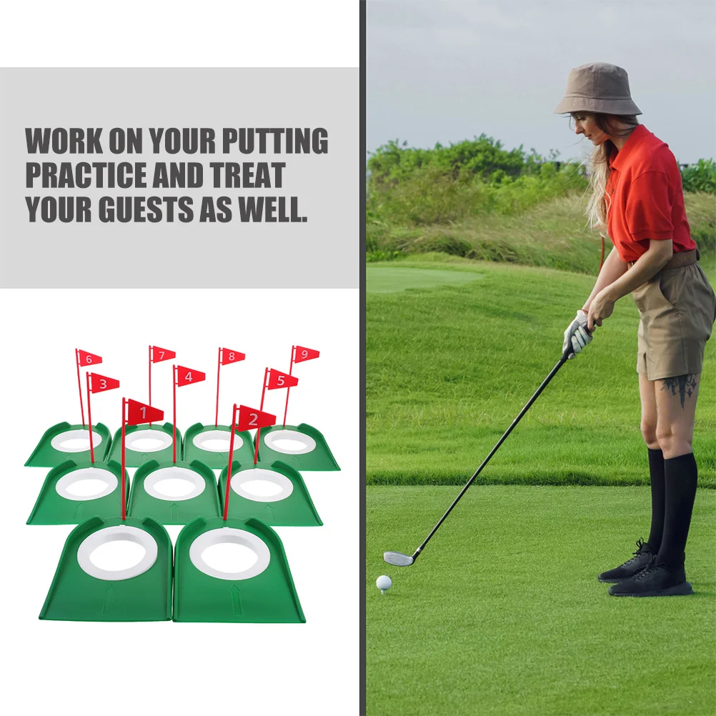 

9Pcs Golf Putting Cup Training Set Plastic Practice Putting Hole Cup Golf Training Aid Indoor Outdoor Sports Game