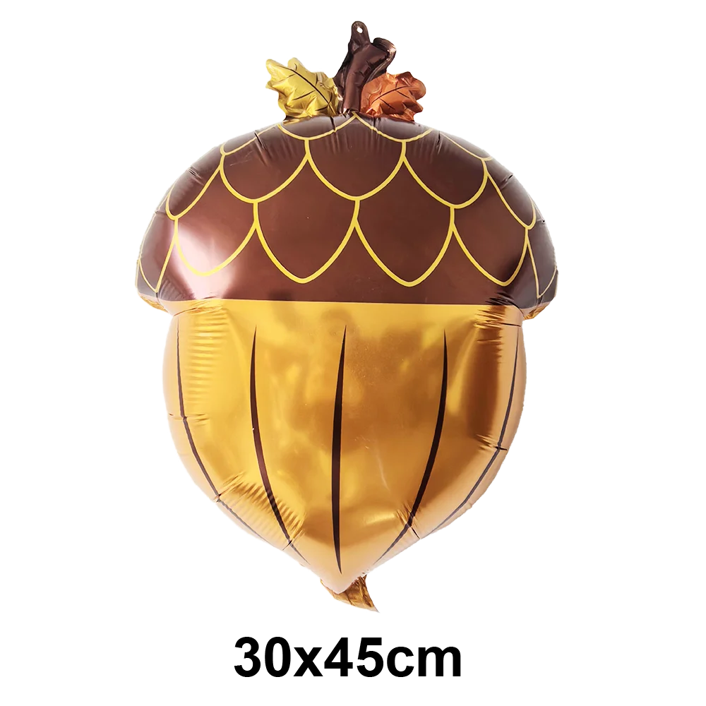 5-teiliges Ballon-Set zum Erntedankfest, inklusive orangefarbenem Ahornblatt, Eichel, Eichhörnchenform, Folienballon, Herbsternte, Thanksgiving-Dekoration – Detail 3
