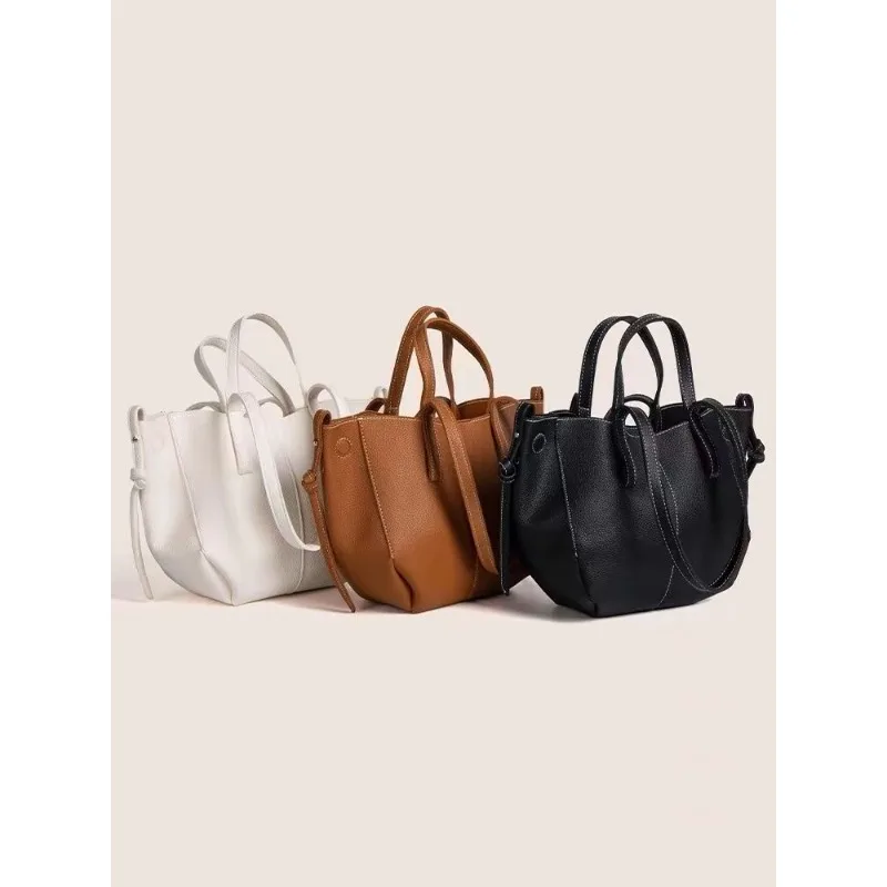 New Style PU Leather Handbag Tote Bag Large Capacity New Wave Fashion Female Minority Sense of Advanced Shoulder Bag