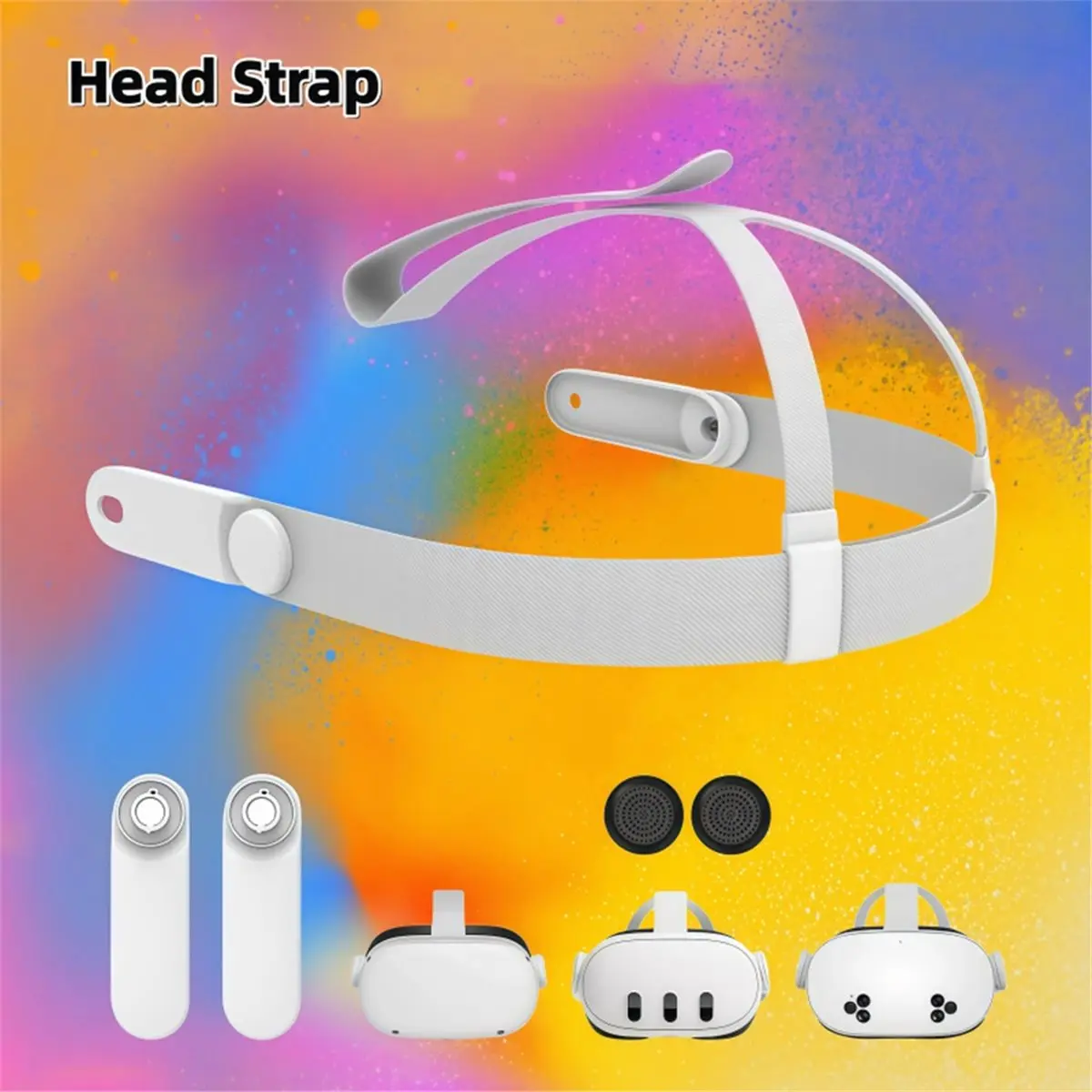 For Meta Quest 2/3/3s Head Strap Universal Headwear Adjustable Replacement Headwear Ergonomic to Wear VR Accessories-DT82