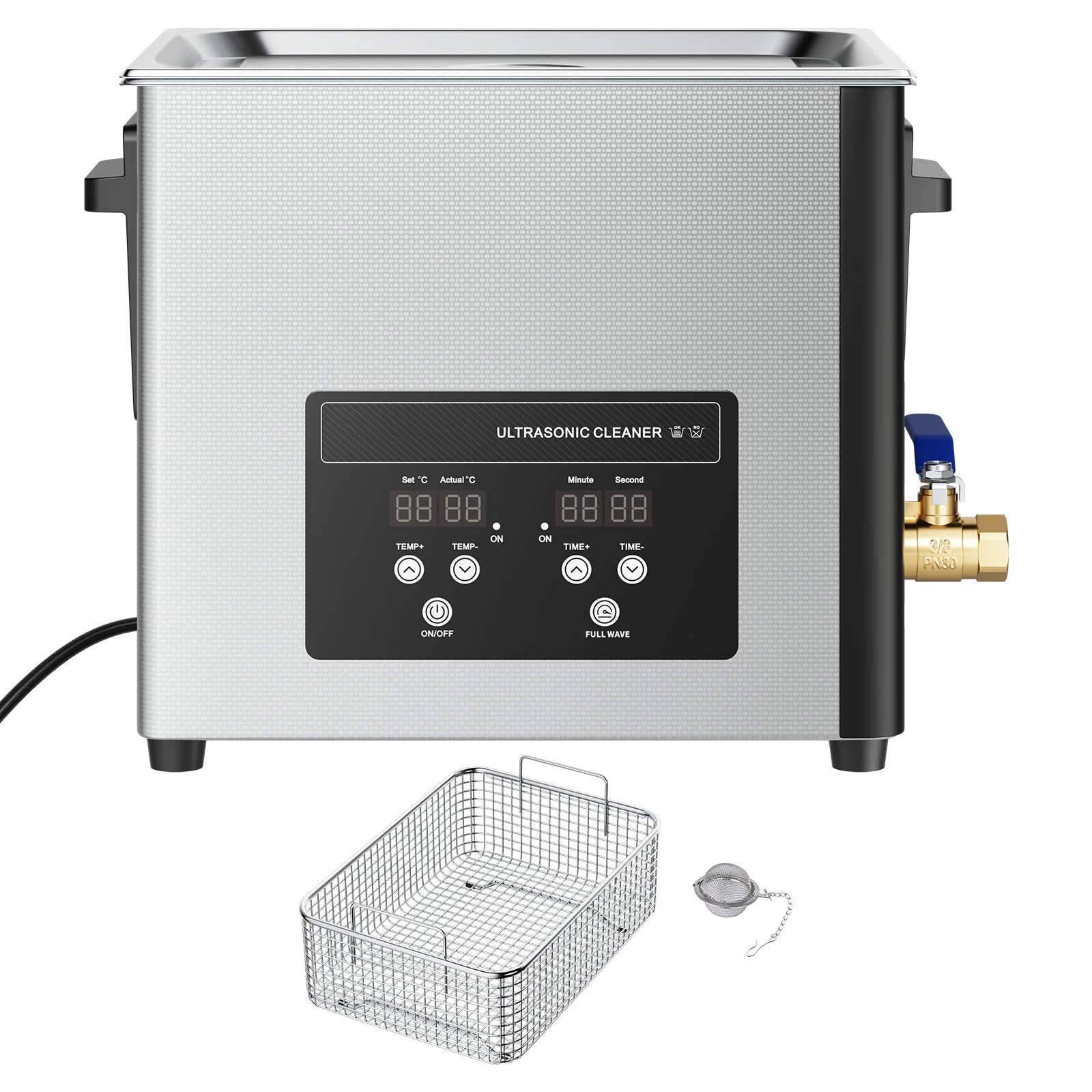 10L Ultrasonic Cleaner, 180W Stainless Steel 40kHz Cleaning Machine for Watches, Professional Ultrasonic Cleaner Machine with Cleaning Basket & Digital Display, Razors, Jewelry, Coins, and More