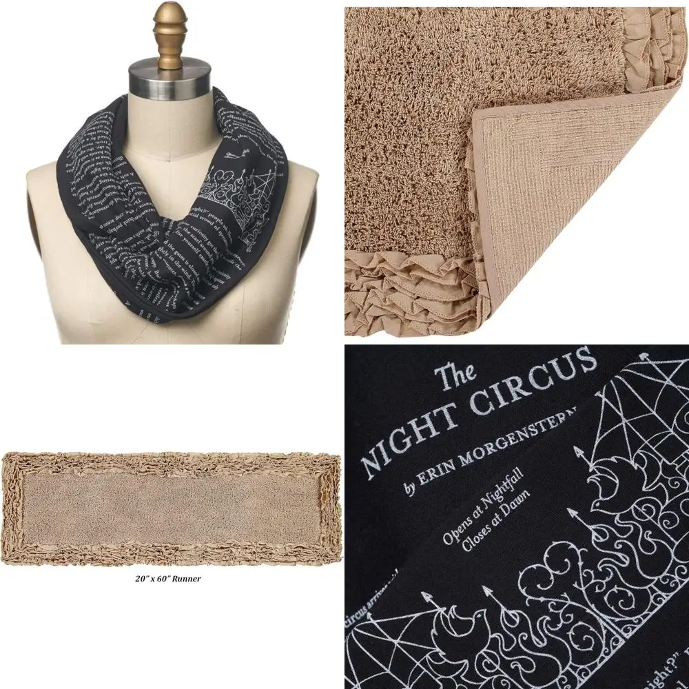 

Circus Themed Evening Book Scarf for Literary Enthusiasts and Nighttime Readers