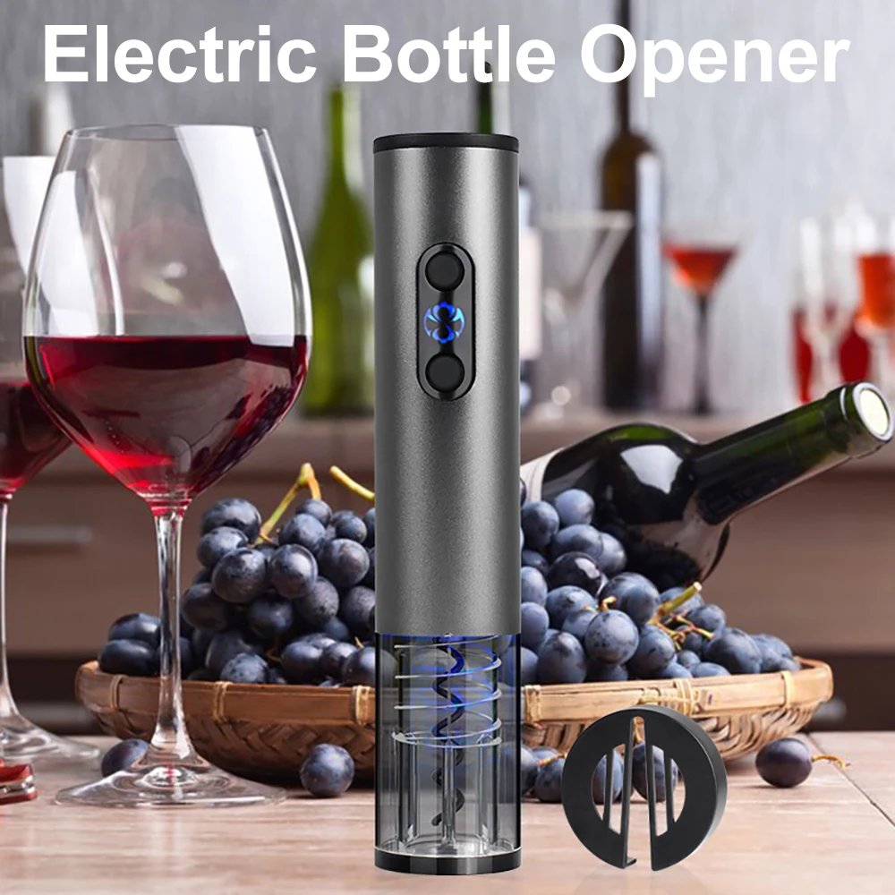 Stainless Steel  Rechargeable Electric Wine Opener Wine Bottle Corkscrew Opener with Foil Cutter Wine Lover Gift Bar Accessories