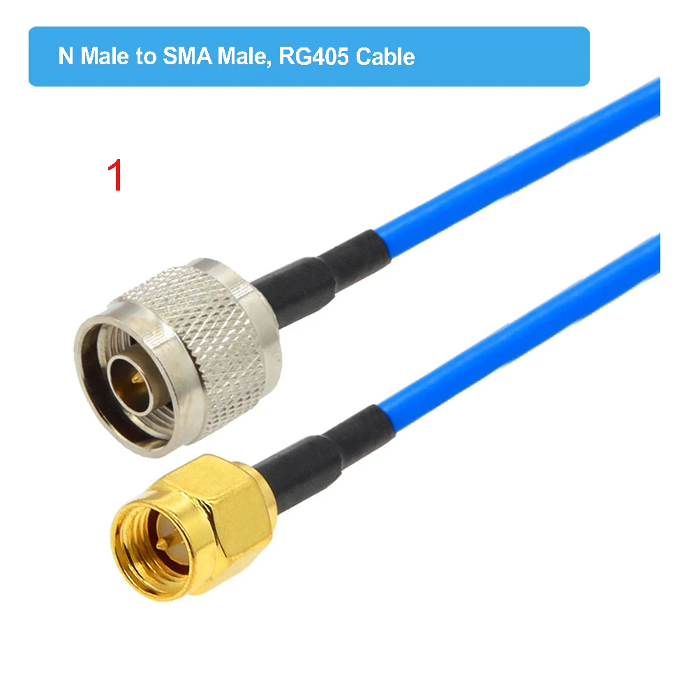 1PCS RG-405 Blue N Male to SMA Male/Female Straight RF Coaxial Pigtail Cable RG405 Extension Jumper Adapter