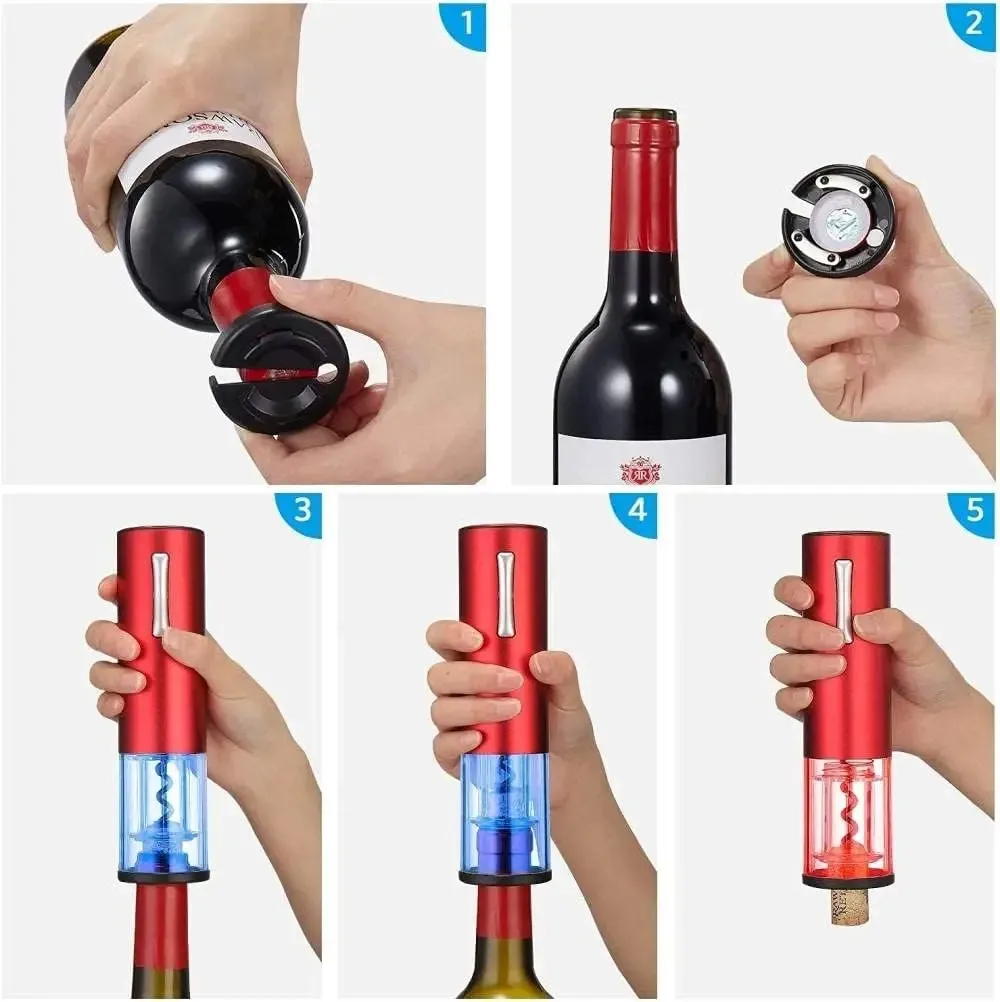 Electric Wine Bottle Opener Set Cordless Rechargeable Automatic Electric Corkscrew Wine Opener with USB Charging for Wine Lovers