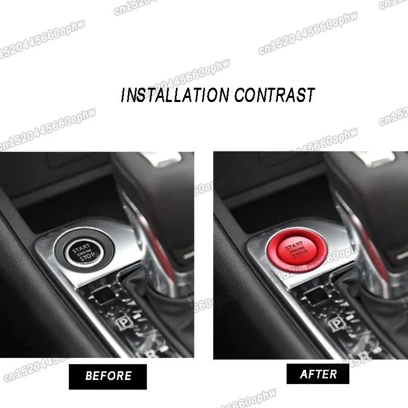 Aluminum Alloy Car Engine Start Stop Button Sticker Cover for Nissan Sylphy Sentra B18 2020 2021 2022 2023 2024 Accessories Auto