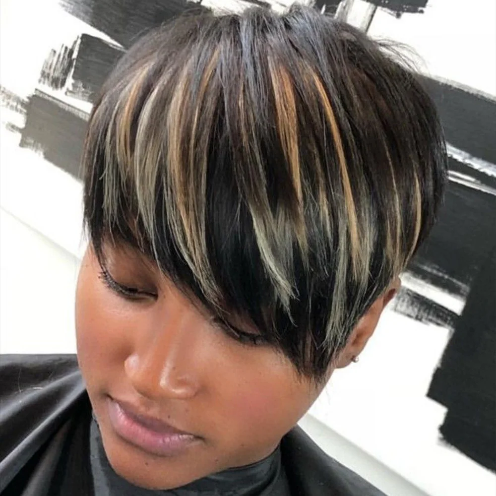 شعر مستعار بقص عابث مع الانفجارات أسود أشقر مختلط 1B/27 طبقات شعر بشري ريمي برازيلي مصنوع آليًا بالكامل #3