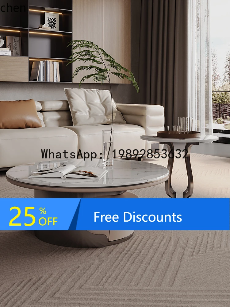 

rock slab light luxury coffee table household storage living room oval coffee table table