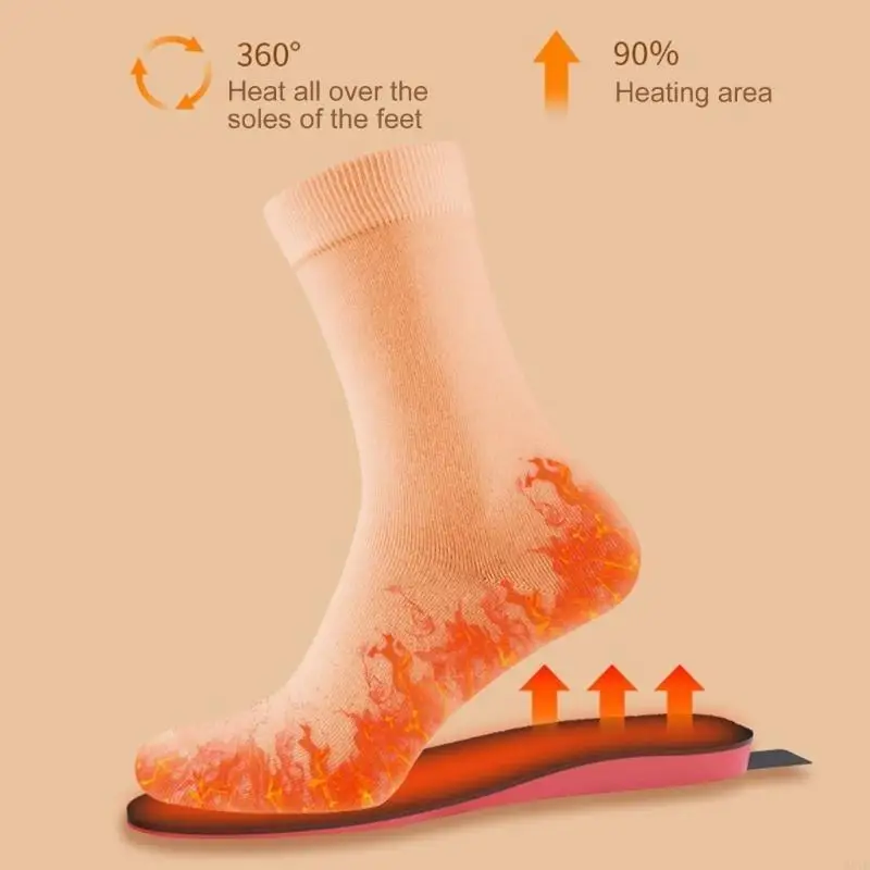 Foot Heater Customizable Thermal Insoles with USB Charging and Multiple Level Heating Insole for Cold Climate Residents 