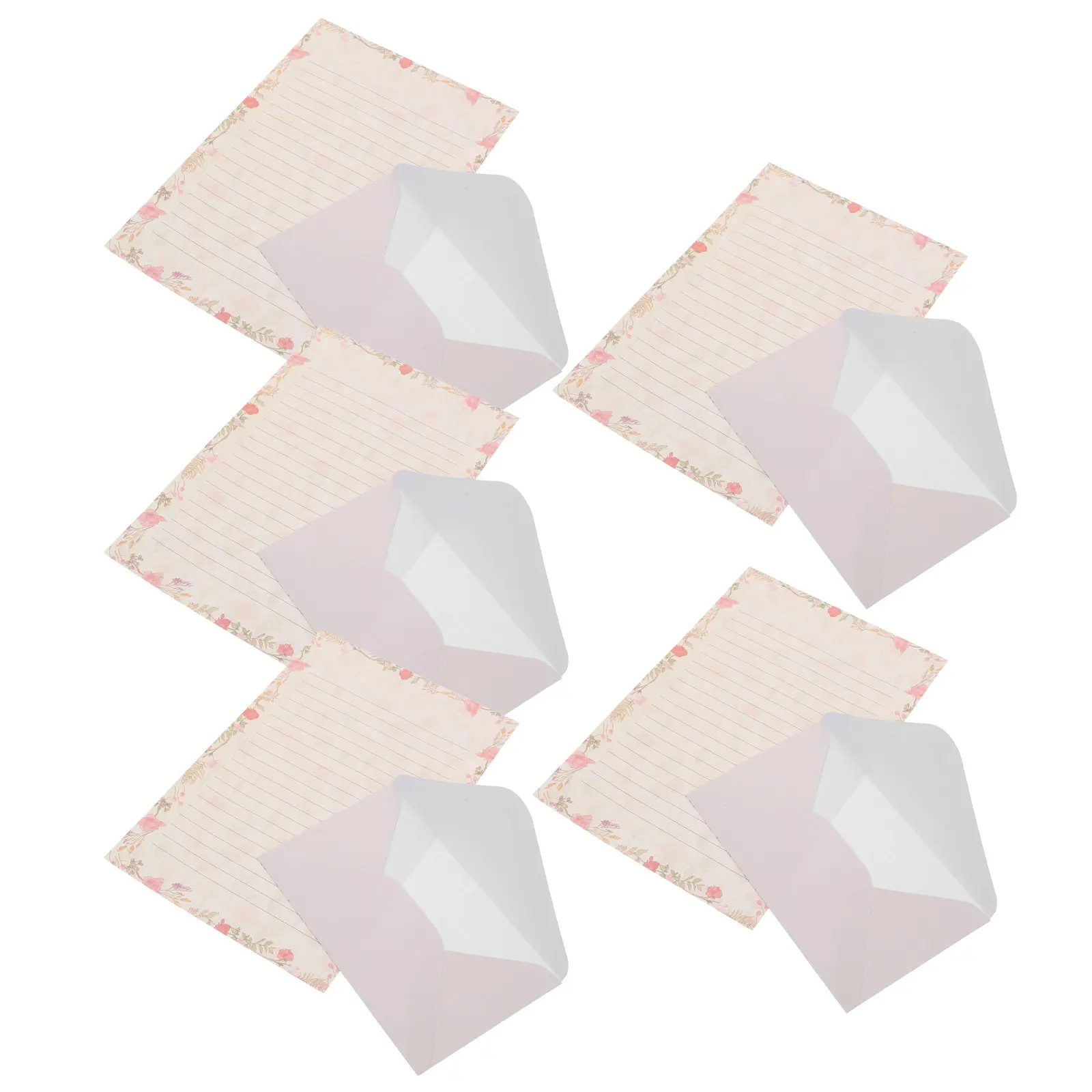 

5Sets Flower Letter Paper Envelope Set Stylish Chic Elegant Writing Stationery Note Paper for Family Friends Teachers