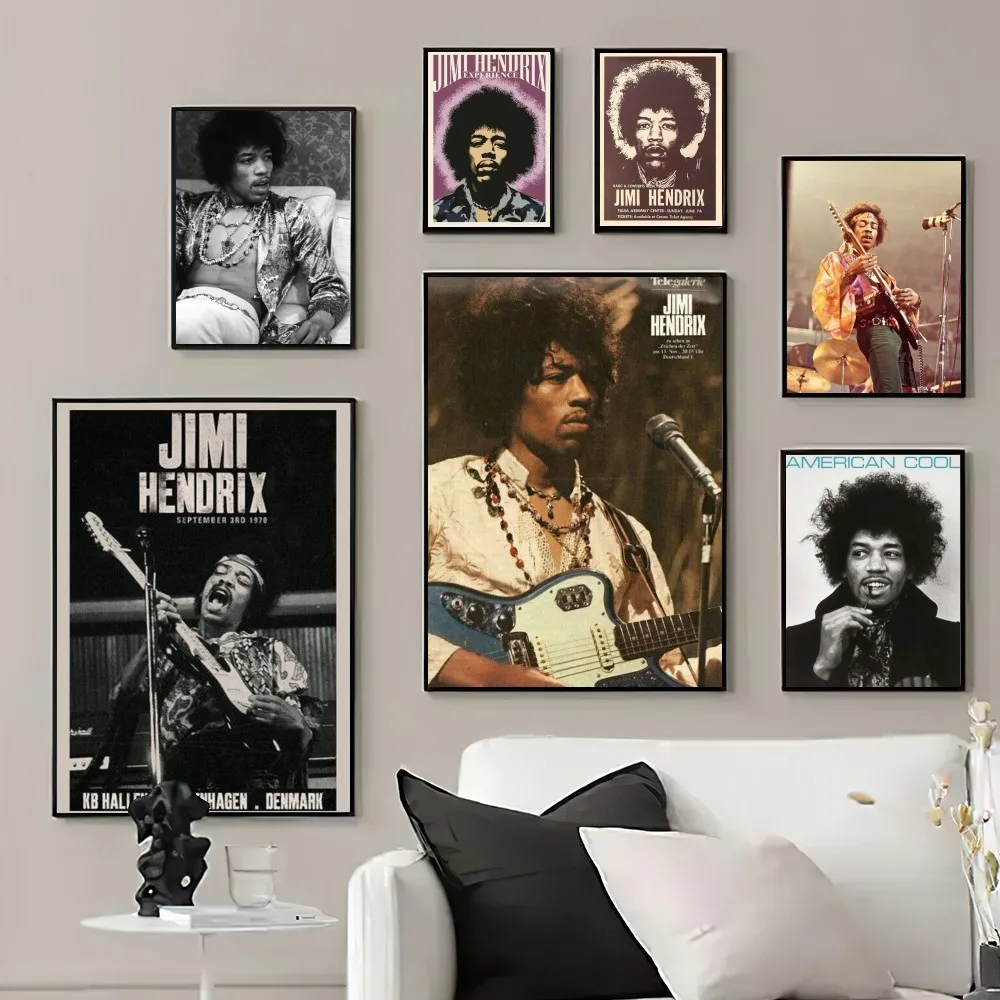 Pintura en lienzo de cantante J-JIMI H-HENDRIX, póster impreso, imágenes de pared, sala de estar, decoración del hogar, pequeño