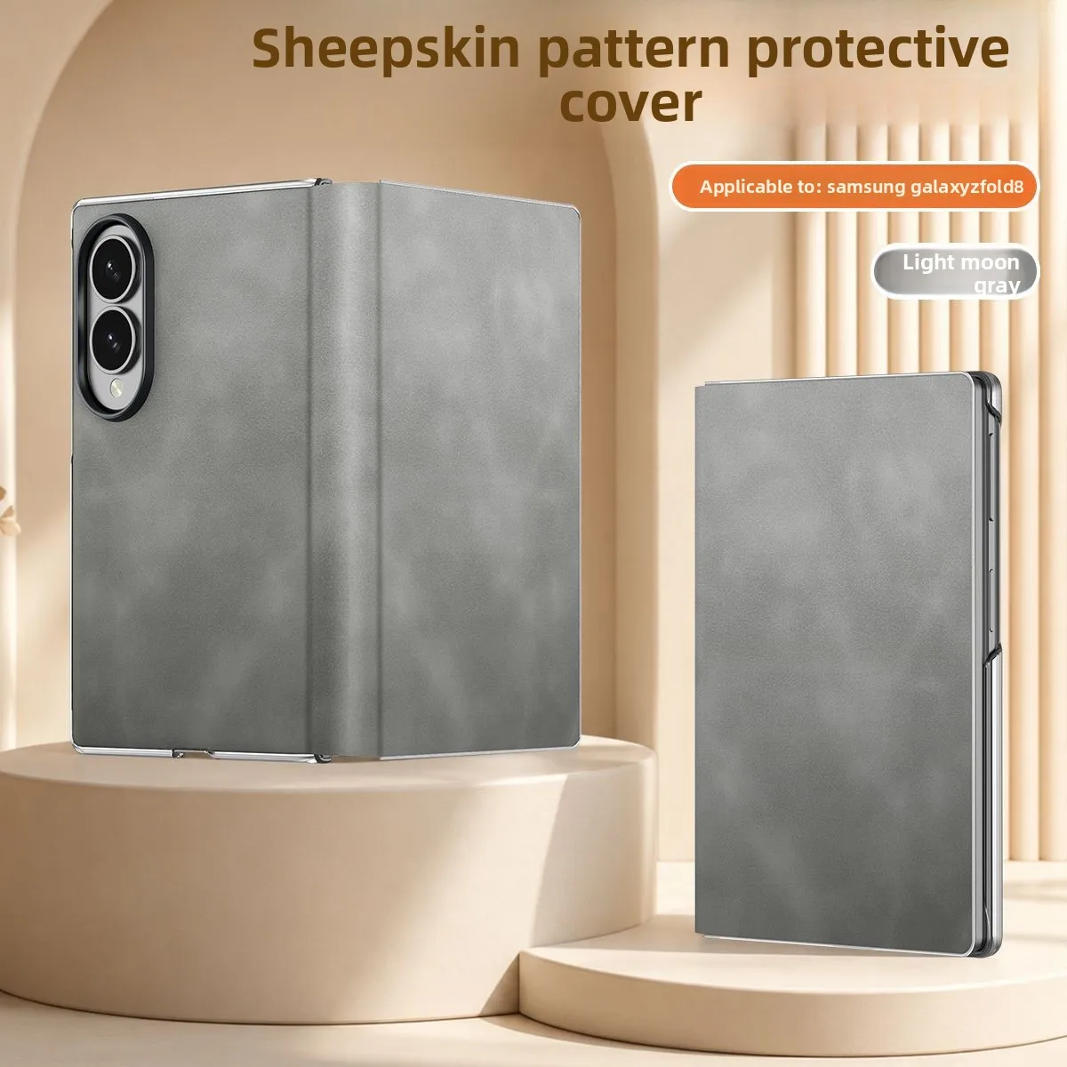 For Samsung Galaxy Z Fold 8 Wide Case Business Full-coverage Protection Skin-friendly Sheepskin Cover For Galaxy Z Fold8 Funda