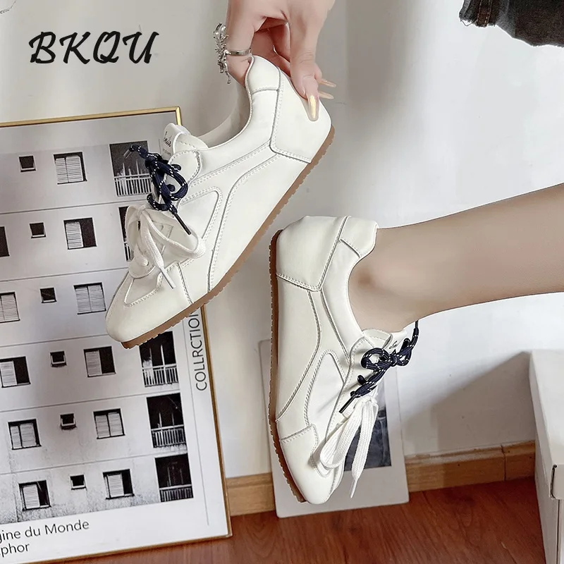 BKQU Ancient German Training Shoes Women 2024 Autumn New Breathable Classic Casual Shoes Fashion Flat Sports Shoes Mary Jane