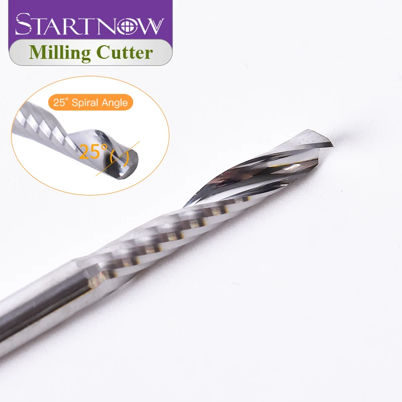 Startnow 5 أجزاء/وحدة الاكريليك حافة واحدة دوامة مثقاب كربيد نهاية مطحنة CNC قاطعة المطحنة كربيد نهاية مطحنة أداة القطع #5