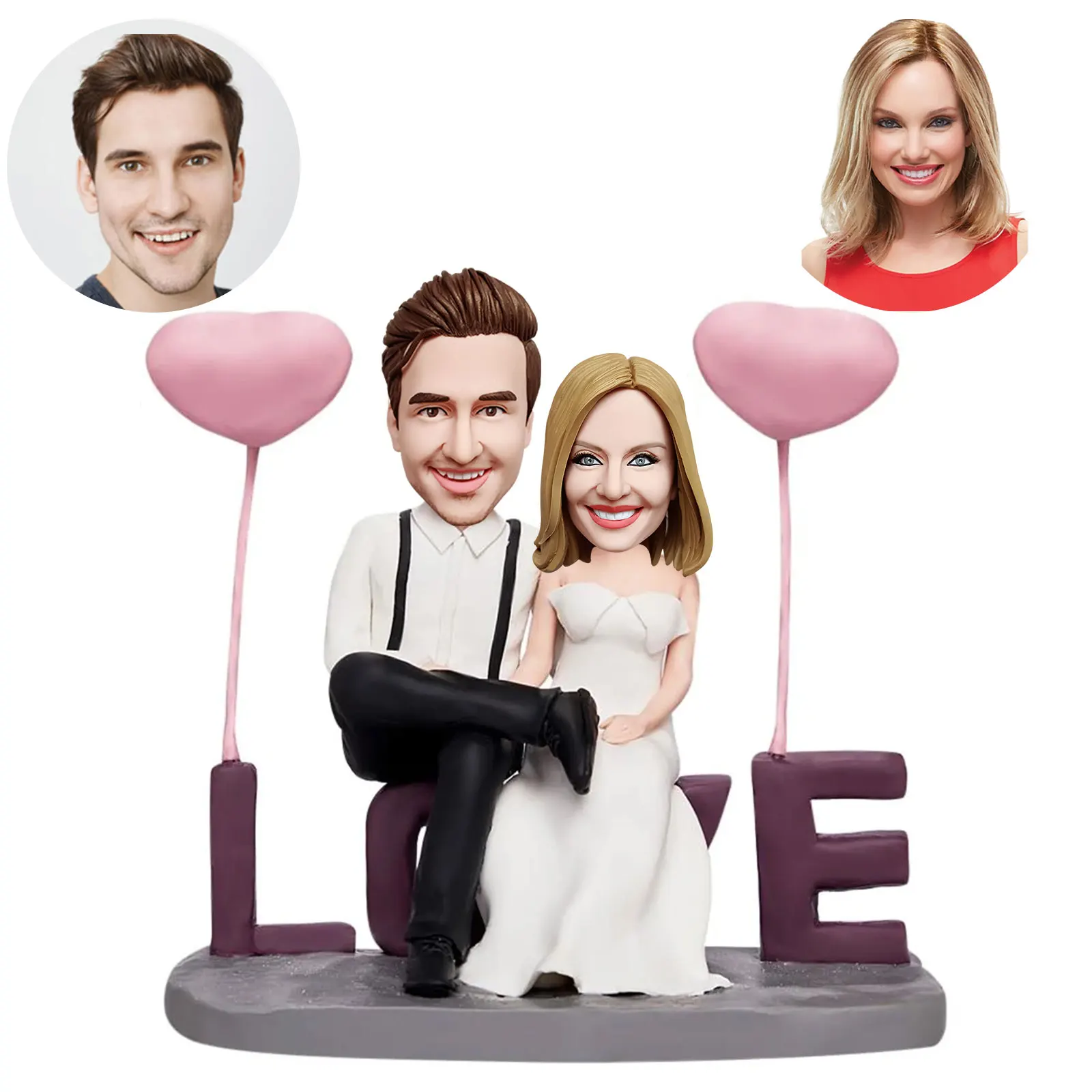 Custom Bobbleheads Figurine Customized Valentine's Day Gifts For Lover -sitting In Love Custom Bobblehead From Your Photos