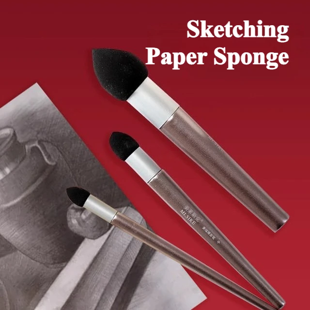 MLSIKE Sketching Blending Stump Art Professional Sketching Paper Sponge Brush Wiping Tool Rubbing Pen for Art Students