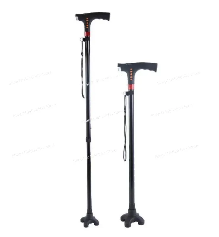 New Smart Multi-Functional Crutches for Elderly: 4-Foot Non-Slip Aluminum Alloy Cane with Radio, Great Gift Idea