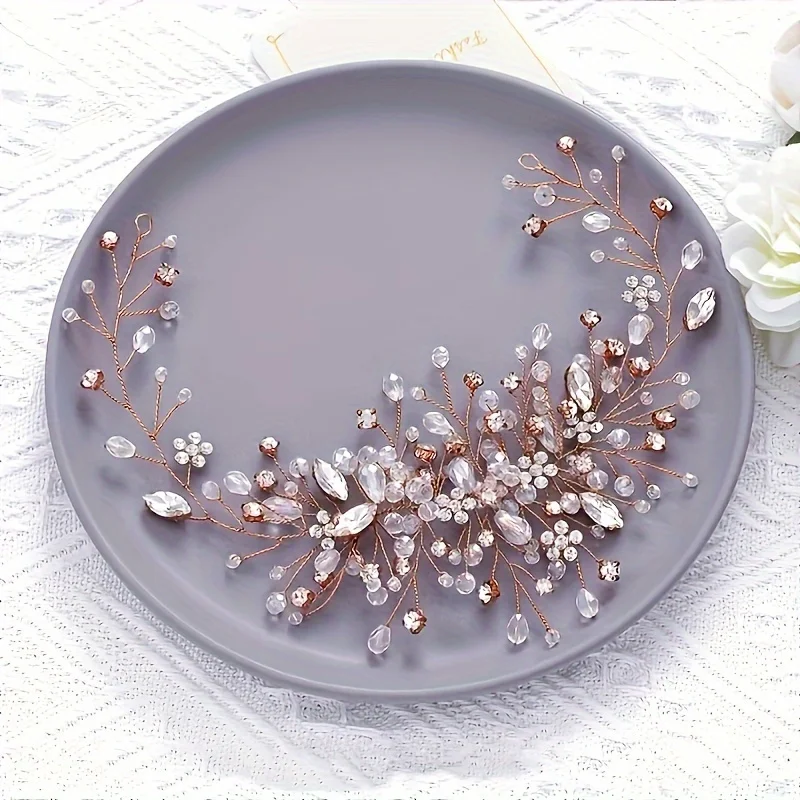 Couronne de diadème de princesse en perles de cristal, bandeau de sauna en cuir chevelu, bandeau pour les patients de Rhde promo, accessoires de cheveux de mariage, cadeau de bijoux