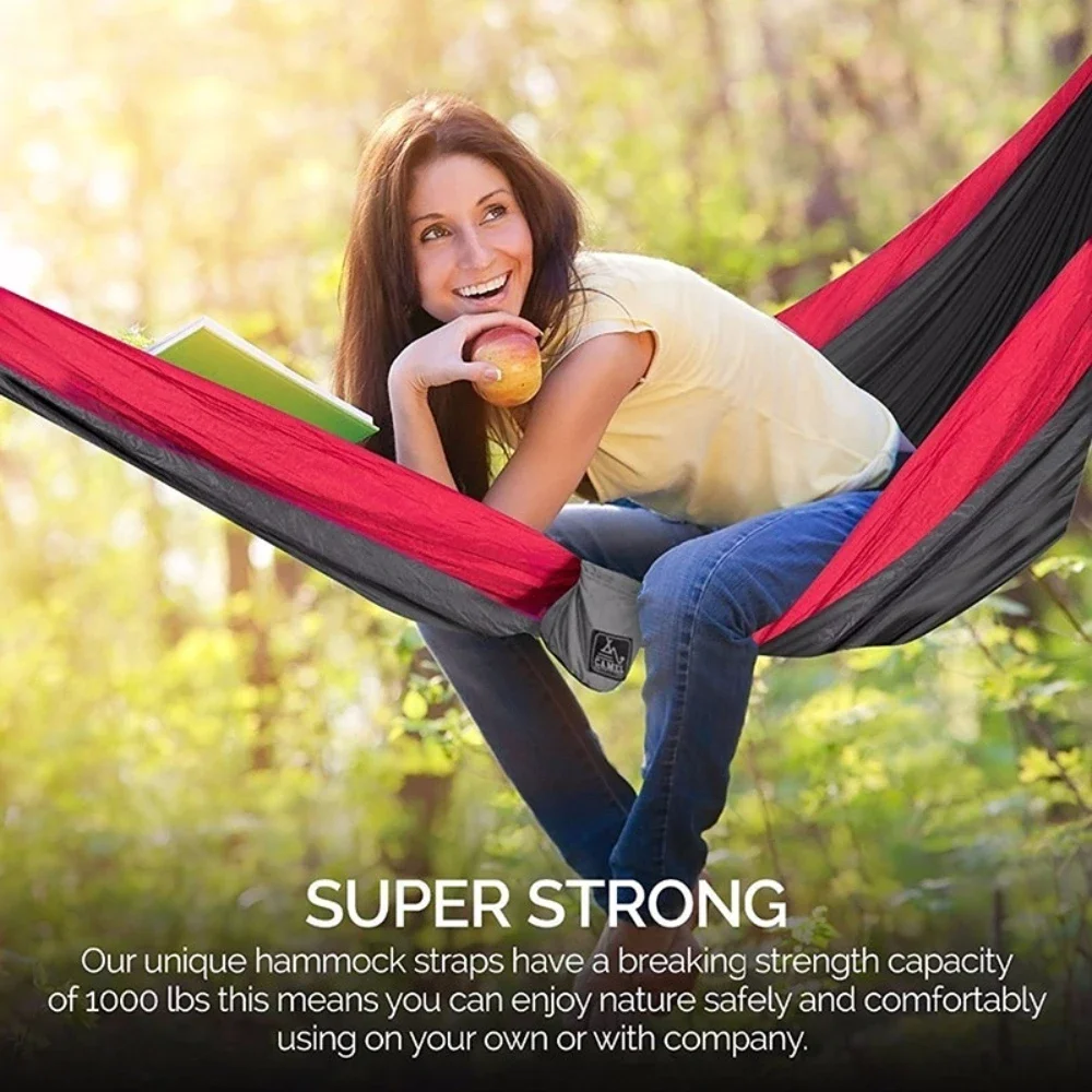 270x140cm Portable Hammocks Nylon Color Parachute Fabric Single and Double Size Outdoor Camping Hiking Garden Hammock image 2