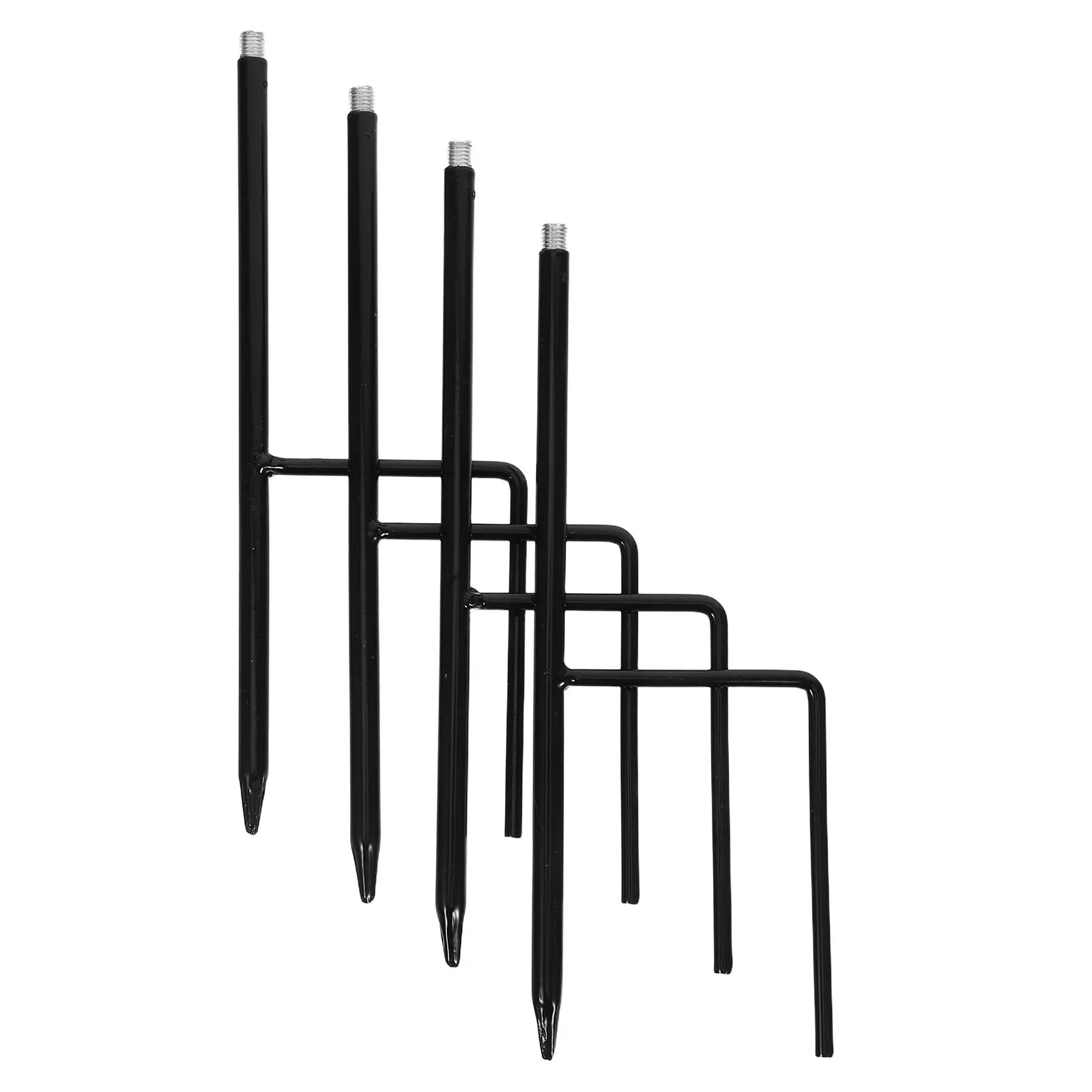 4Pcs Shepherd Hook Ground Stakes Heavy Duty Metal Iron for Outdoor Lanterns Bird Feeders Flower Baskets Solar Lights Garden