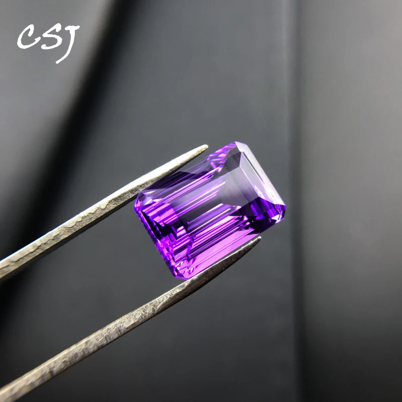 

VANTJ Natural Amethyst Loose Gemstone Oct 10*14mm Birdnest Cut 8.5ct for Diy Jewelry Mounting Women Party Gift Wholesale