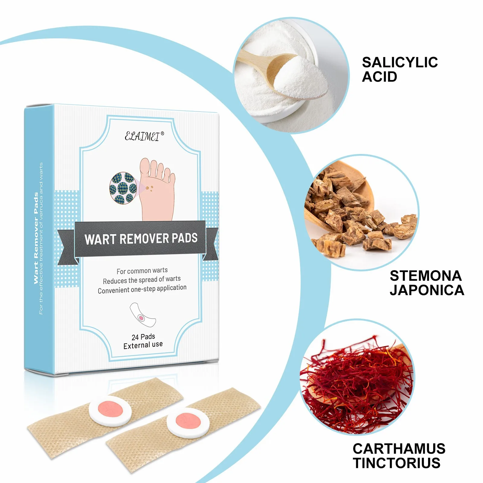 24pcs/box Foot Care Sticker Patch Corn Removal Pads Curative Patches Calluses Remove Callosity Pads Foot Care Products