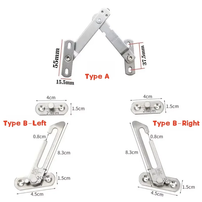 Casement Window Limiter Stainless Steel Window Support Wind Hook Latch Wind Brace Retainer Hinge Lock Children Safety Protector