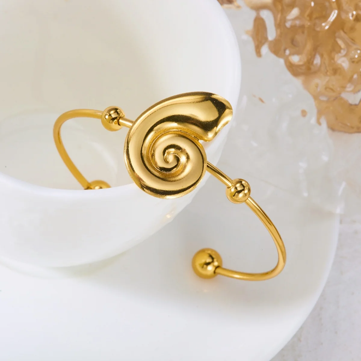 Einfache Edelstahl-Sonnenarmbänder für Damen und Herren, Gänseblümchen-, Muschel-, Spiral-, Oktopus-, Schildkröten-Armreif, Ozean-, Strand-, Urlaubsschmuck – Detail 34