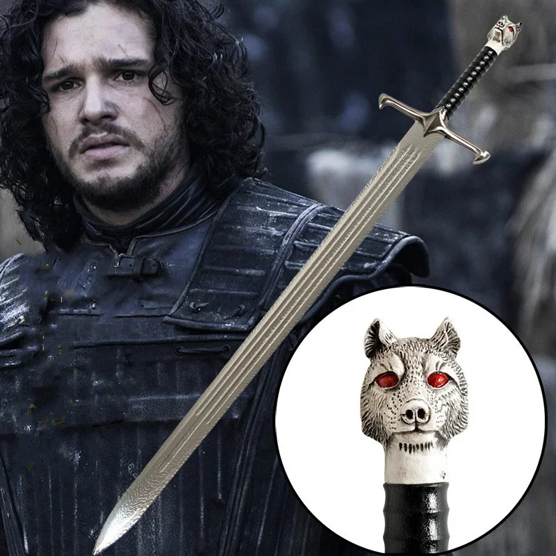 Metal Made Crafts 108cm Game of Thrones Longclaw Swords Jon Snow Ice Wolf Sword Weapons Stainless Steel Home Decor Model Props