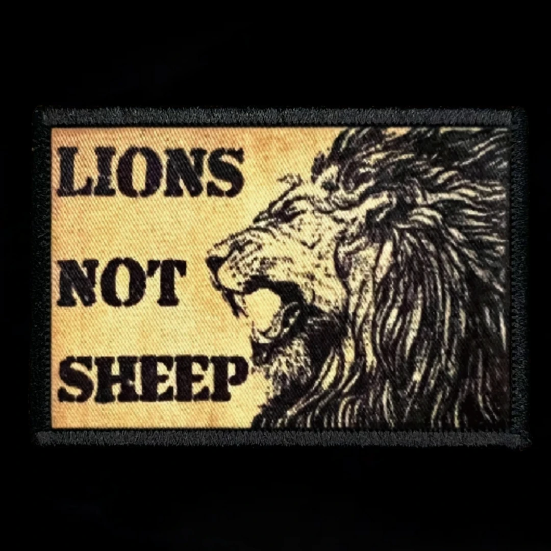 Lions Not Sheep Morale Morale Badge Patch Tactical Armband zaino militare Hook and Loop Patch adesivo stampato