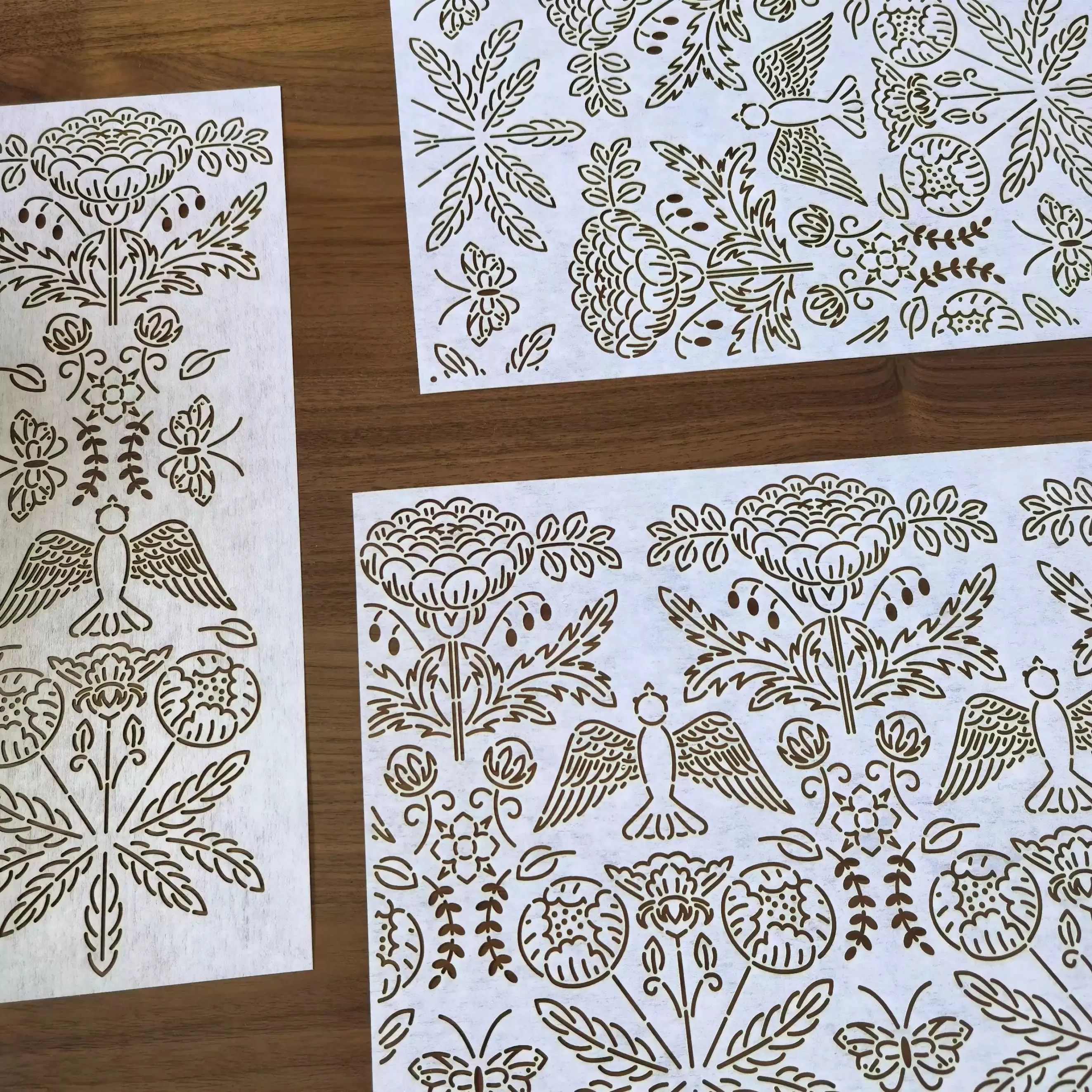 Sashiko Template Plant Group  Embroidery Stencil Reusable PET formwork for Embroidery,coaster Fabric Drawing tool