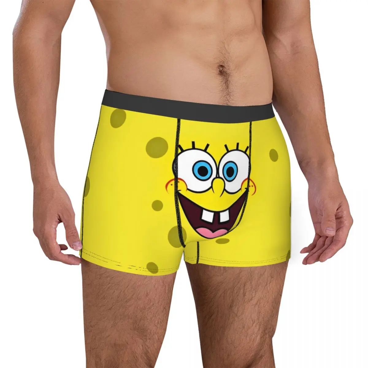 SpongeBobed Anime Cartoon Men Boxers Shorts Soft Underwear Underpants