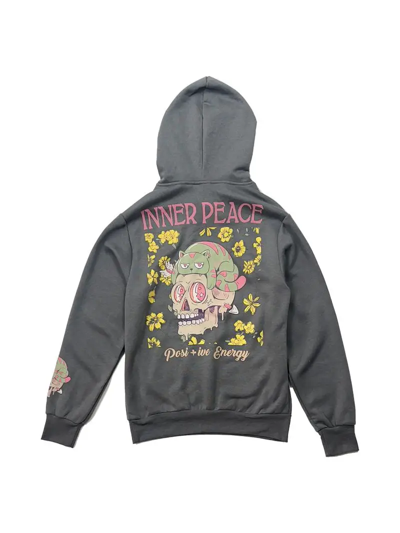 เสื้อฮู้ดลายโครงกระดูก ผ้าบาง ใส่เป็นเสื้อตัวในได้  สำหรับคู่รัก สไตล์สตรีทแวร์ ผ้าฝ้ายผสมโพลีเอสเตอร์ ลำลอง แขนยาว