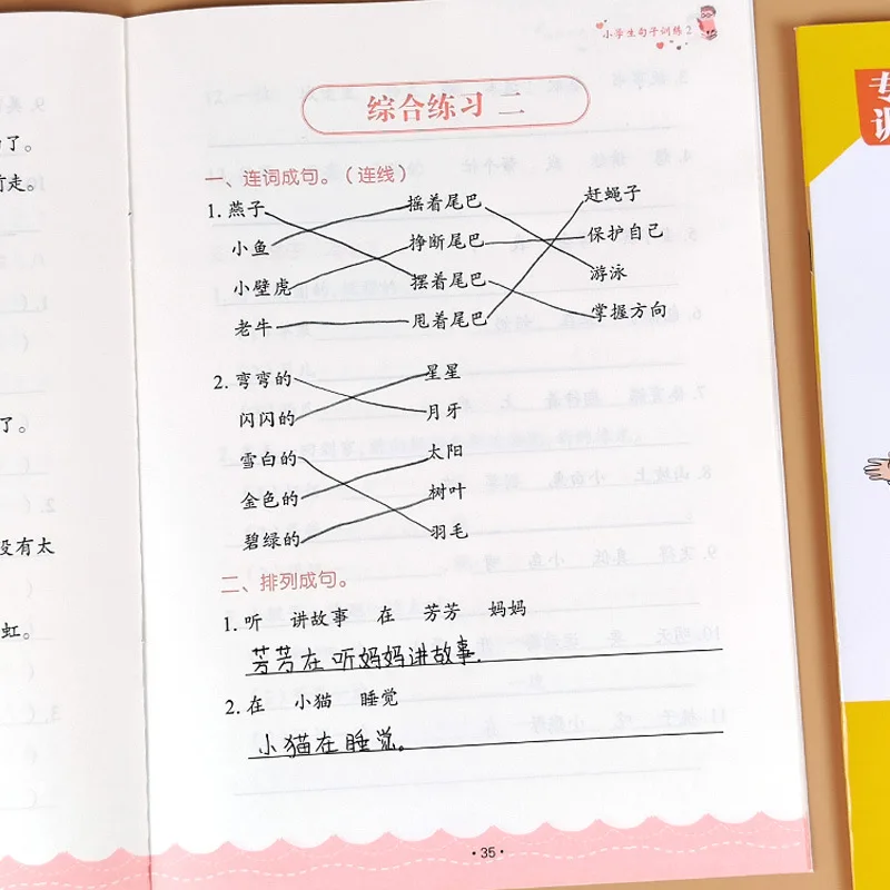 Basic Knowledge of Chinese Language in First Grade Primary School, Sentence Training, Daily Reading, Regular Script Calligraphy