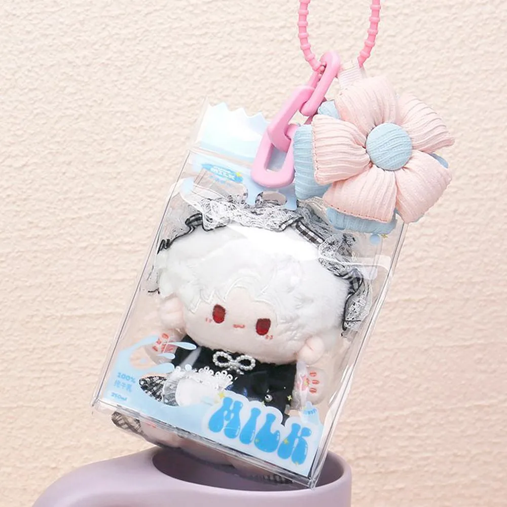 

Flower Keychain Transparent Doll Bag Doll Accessories Clear Doll Storage Bag Lightweight PVC Outdoor Doll Display Bag