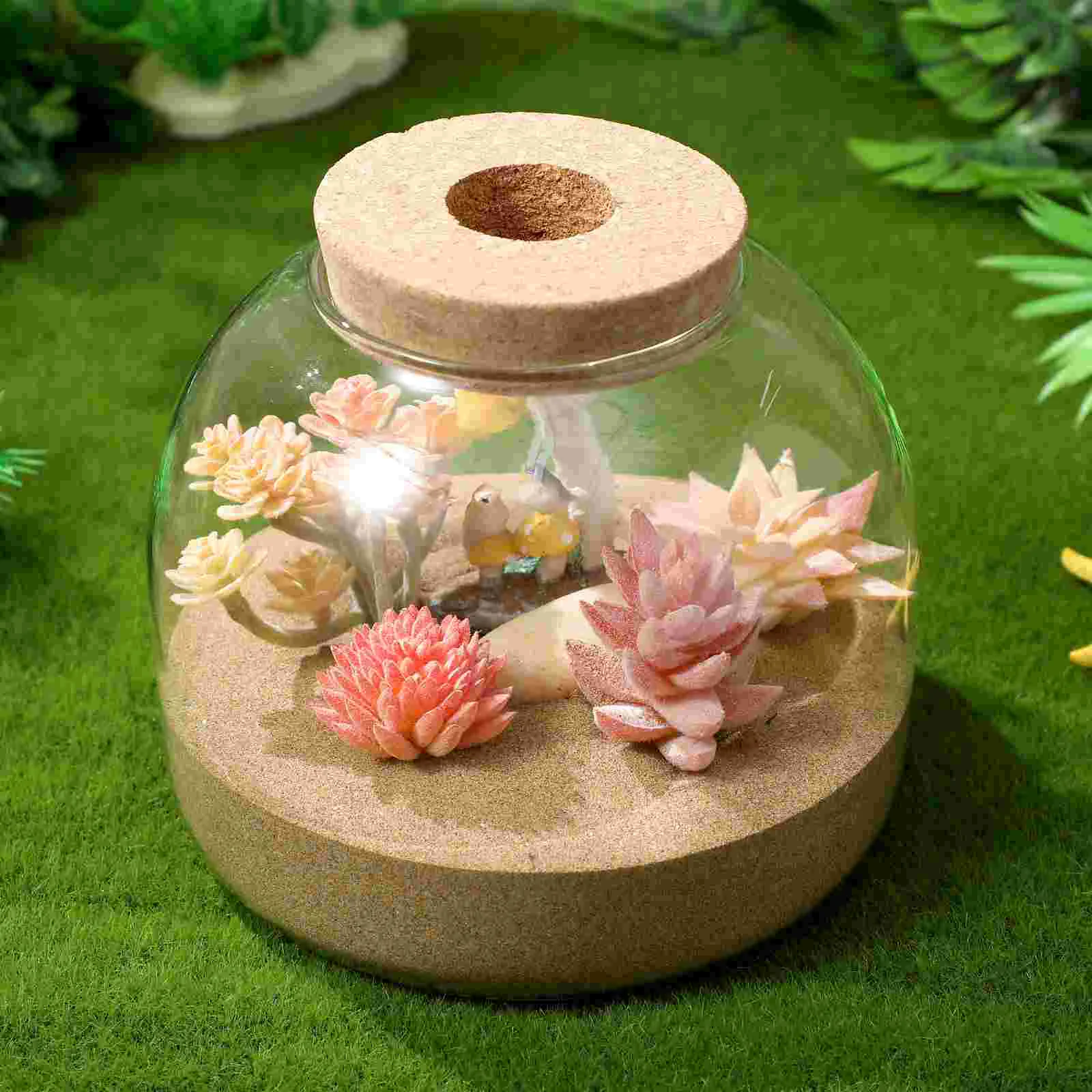 Ultechnovo-Terrarium en verre avec couvercle en bois pour la propagation des plantes, jardinière d'air succulent