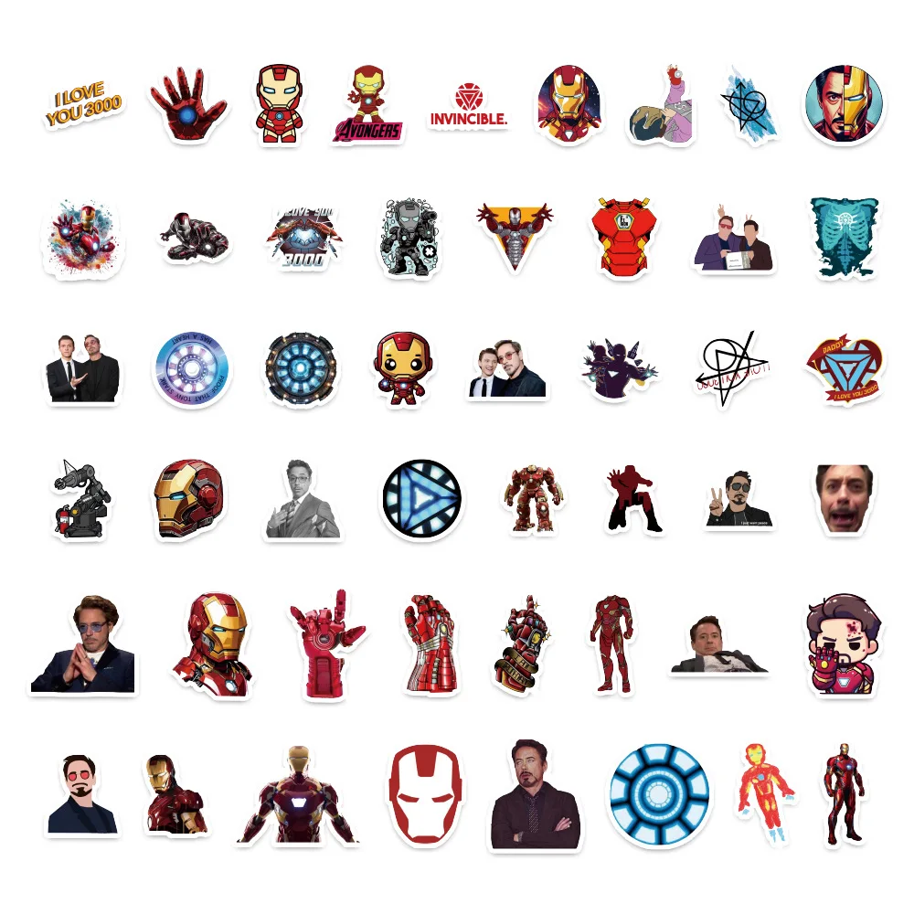 10/30/50 قطعة الرجل الحديدي الأعجوبة خارقة الكرتون ملصق DIY بها بنفسك الهاتف المحمول الأمتعة سكيت الكتابة على الجدران الشارات متعة للهدايا