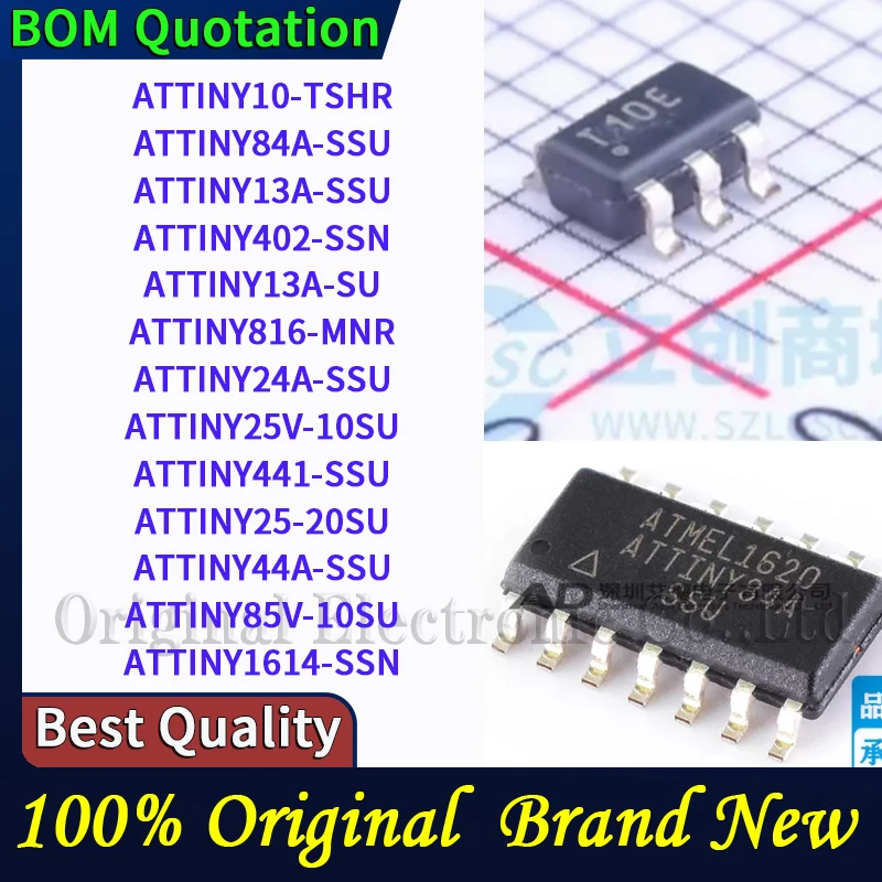 ATTINY13A-SSU ATTINY13A-SU ATTINY84A-SSU ATTINY10-TSHR ATTINY25-20SU ATTINY 13 A S U 0 8 6 2 4 5 V N Laptop repair parts