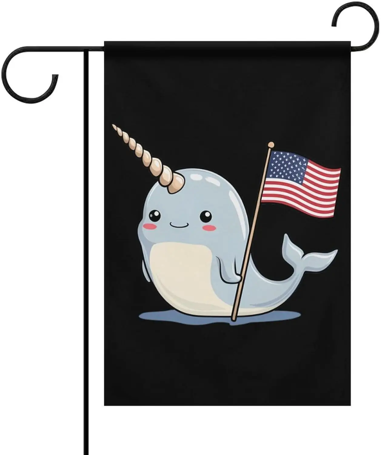 Cute Narwhals U.S. Flag Funny Garden Flags 12×18 Inch Double Sided Outside Yard Flag for Seasonal Outdoor AAS